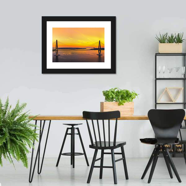 Charleston Bridge at Sunset Canvas Wall Art