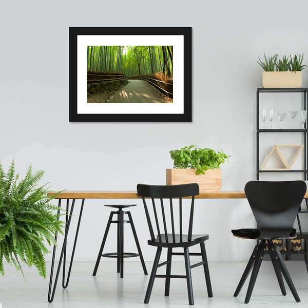Arashiyama Bamboo Grove In Kyoto Japan Canvas Wall Art-3 Horizontal-Gallery Wrap-25" x 16"-Tiaracle