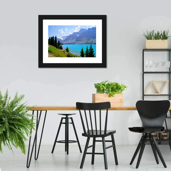 Bow Lake In Canada Canvas Wall Art-5 Horizontal-Gallery Wrap-22" x 12"-Tiaracle