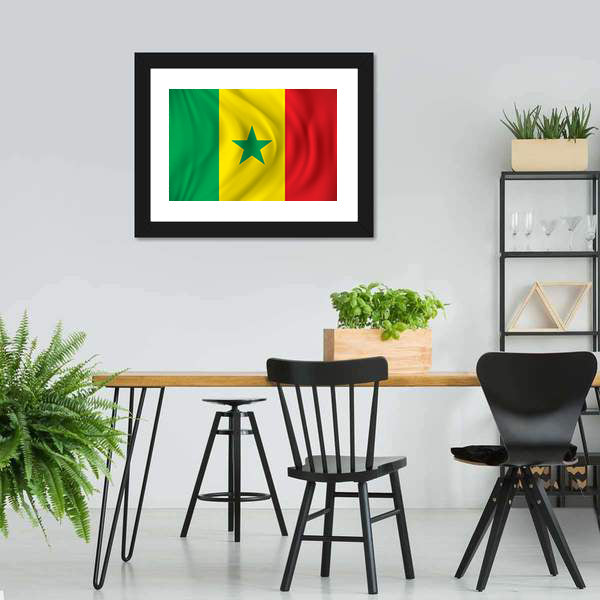 Flag Of Senegal Canvas Wall Art-5 Horizontal-Gallery Wrap-22" x 12"-Tiaracle