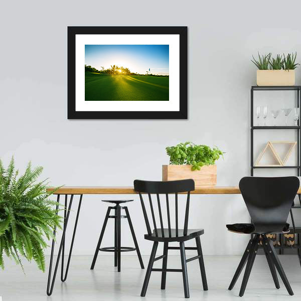 Countryside Golf Course at Sunrise Canvas Wall Art