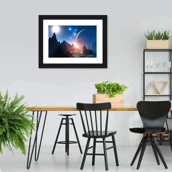 3D Fantasy Landscape Canvas Wall Art-3 Horizontal-Gallery Wrap-25" x 16"-Tiaracle