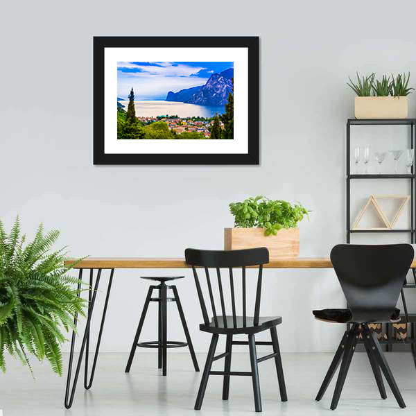 Lago Di Garda Lakeside Town Canvas Wall Art