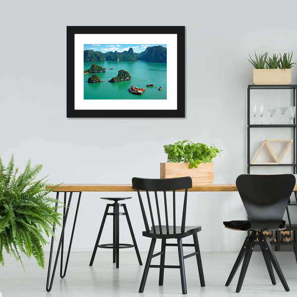 Ha Long Bay Vietnam Canvas Wall Art-5 Horizontal-Gallery Wrap-22" x 12"-Tiaracle