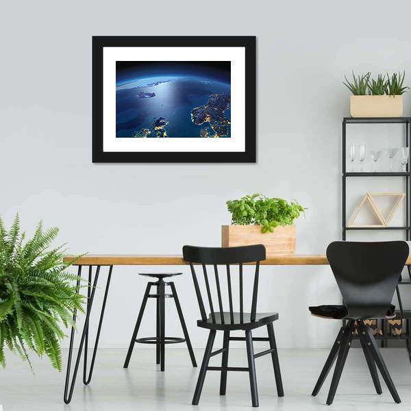 Earth at Night from Space Canvas Wall Art