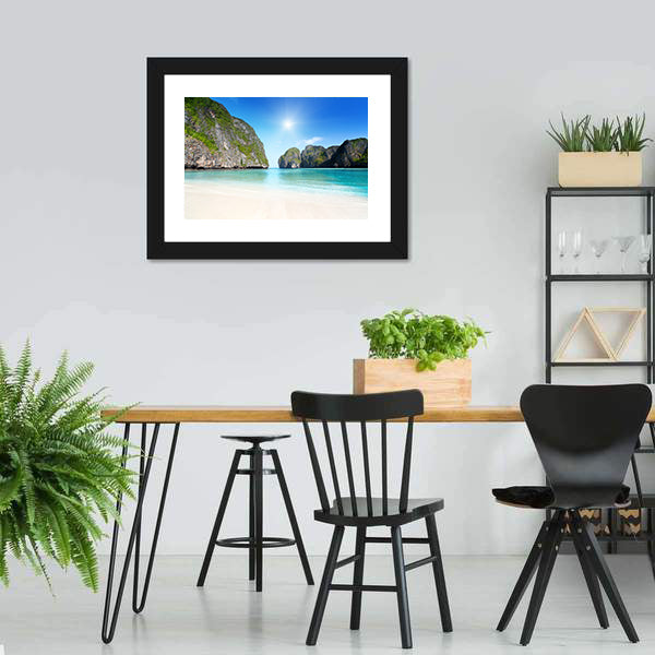 Morning In Maya Bay Canvas Wall Art-3 Horizontal-Gallery Wrap-25" x 16"-Tiaracle
