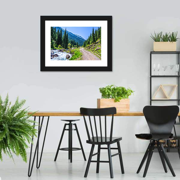 Mountain River Road Canvas Wall Art
