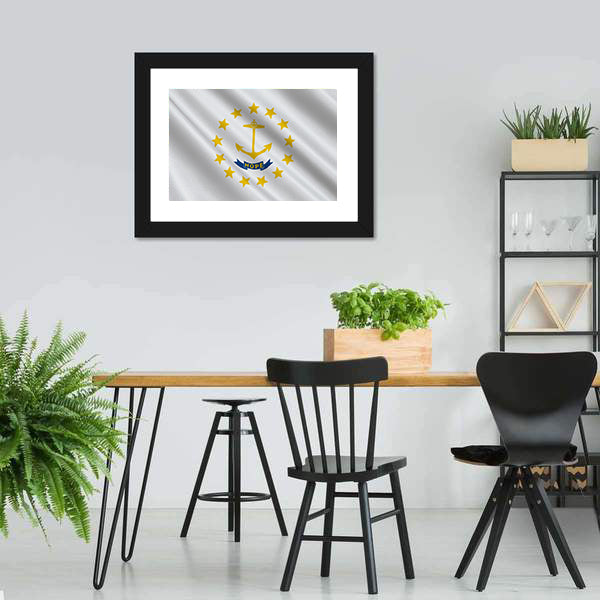 Flag Of Rhode Island Canvas Wall Art-5 Horizontal-Gallery Wrap-22" x 12"-Tiaracle