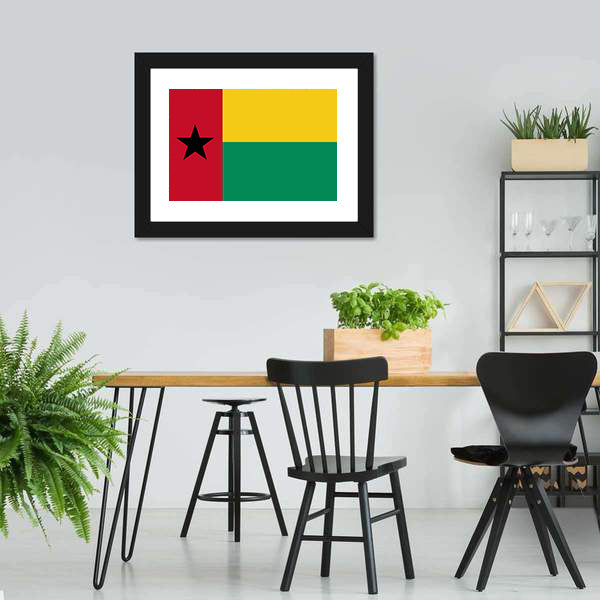 Flag Of Guinea Bissau Canvas Wall Art-5 Horizontal-Gallery Wrap-22" x 12"-Tiaracle