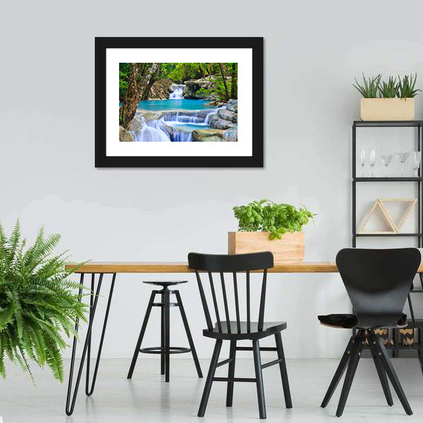 Erawan Waterfall in Kanchanaburi Canvas Wall Art