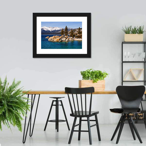 Lake Tahoe In Winter Canvas Wall Art-5 Horizontal-Gallery Wrap-22" x 12"-Tiaracle