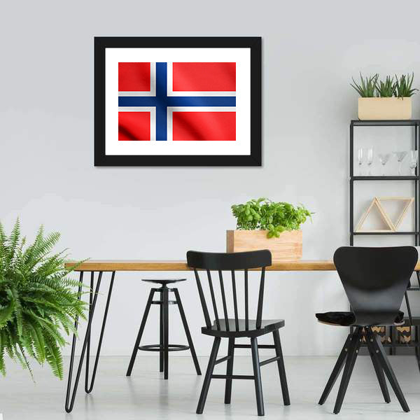 Flag Of Norway Canvas Wall Art-5 Horizontal-Gallery Wrap-22" x 12"-Tiaracle
