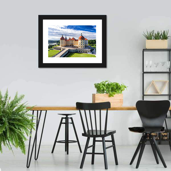 Moritzburg Castle in Saxony with Bridge Canvas Wall Art