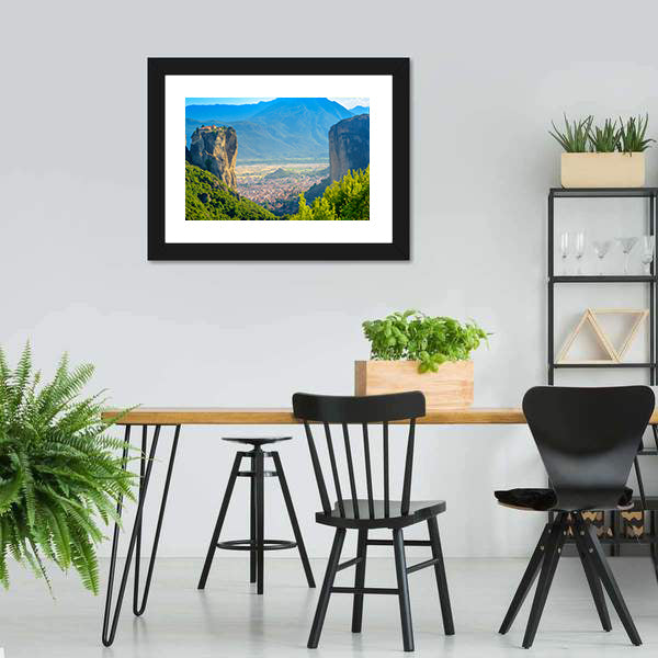 Meteora Monastery Perched on High Rock Canvas Wall Art
