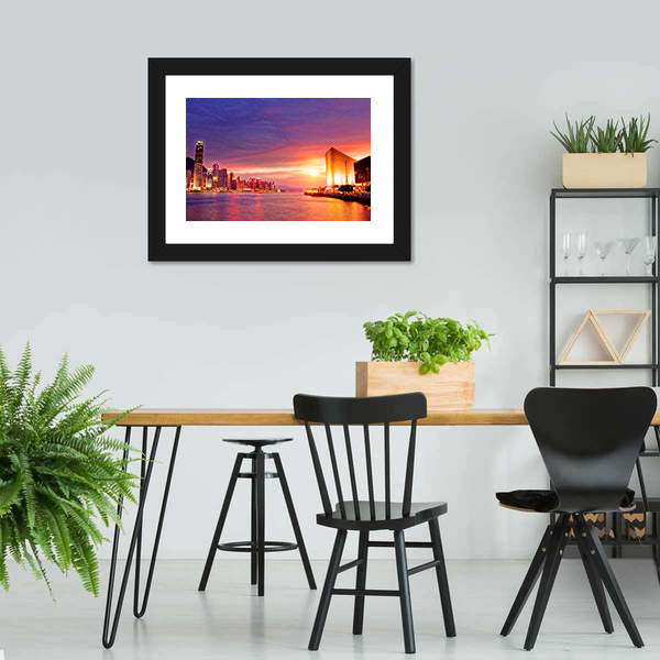 Hong Kong Cityscape at Sunset Canvas Wall Art