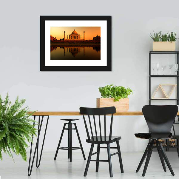 Beautiful Taj Mahal Canvas Wall Art-5 Horizontal-Gallery Wrap-22" x 12"-Tiaracle