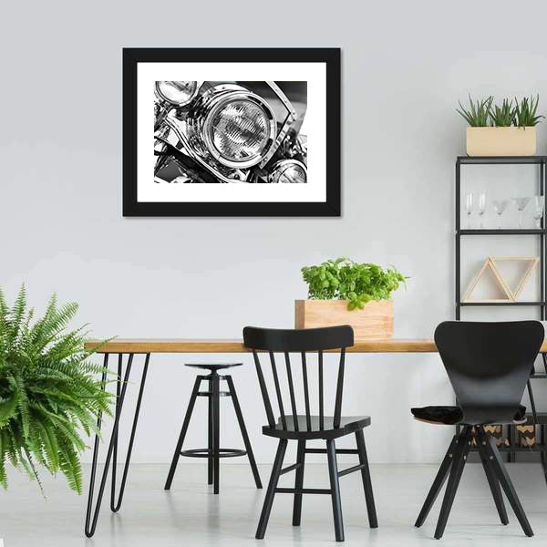 Motorcycle Headlights Canvas Wall Art