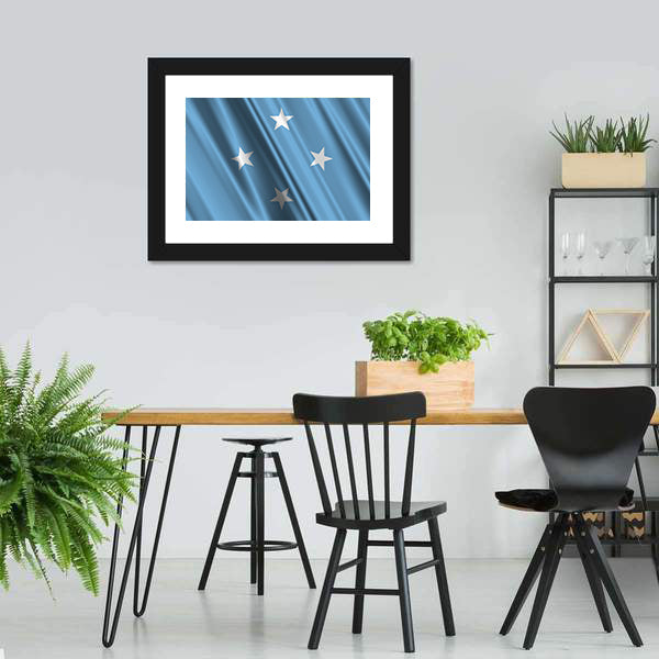 Micronesia Flag Canvas Wall Art-5 Horizontal-Gallery Wrap-22" x 12"-Tiaracle