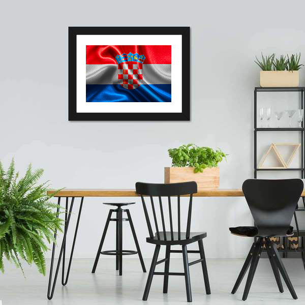 Croatian Wavy Flag Canvas Wall Art-5 Horizontal-Gallery Wrap-22" x 12"-Tiaracle