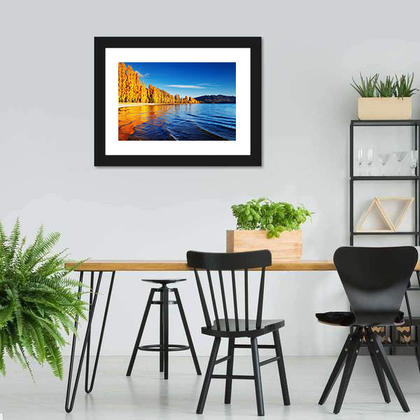 Lake Wanaka Golden Autumn Reflection Canvas Wall Art