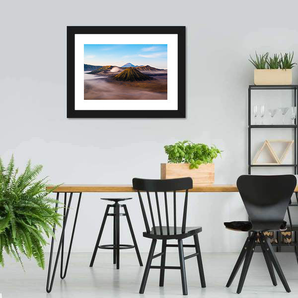 Mist On Mount Bromo Canvas Wall Art-5 Horizontal-Gallery Wrap-22" x 12"-Tiaracle