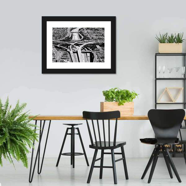 Gray Highway Interchange at Los Angeles Airport Canvas Wall Art