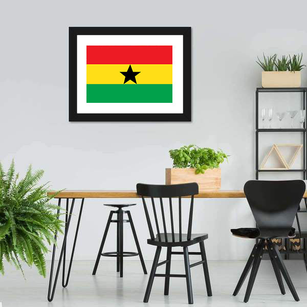 Flag Of Ghana Canvas Wall Art-5 Horizontal-Gallery Wrap-22" x 12"-Tiaracle