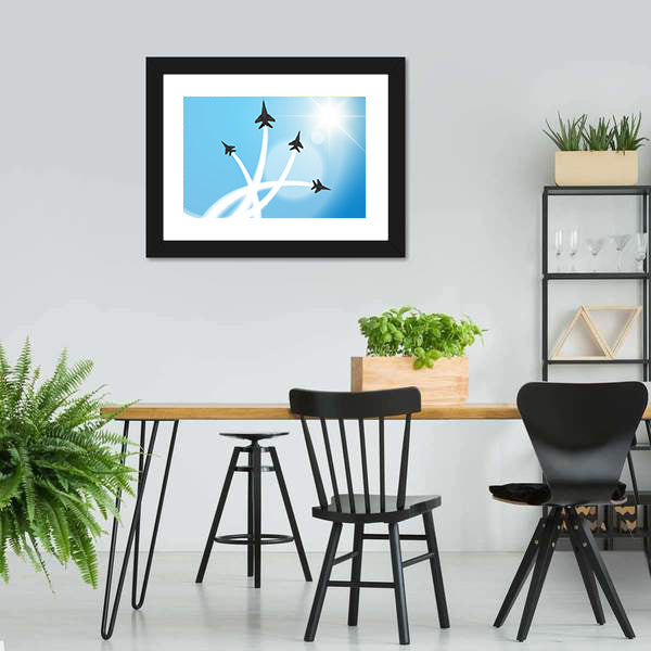 Fighter Jets Performing Acrobatics Canvas Wall Art