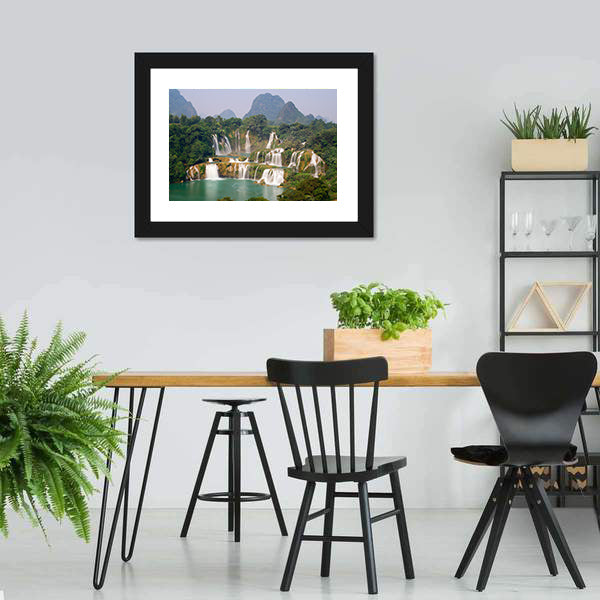 Ban Goic Waterfall In China Canvas Wall Art-5 Horizontal-Gallery Wrap-22" x 12"-Tiaracle