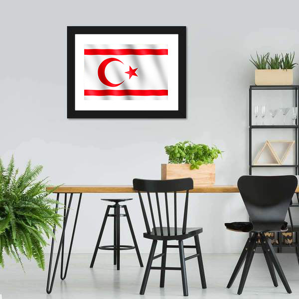 Flag Of Northern Cyprus Canvas Wall Art-5 Horizontal-Gallery Wrap-22" x 12"-Tiaracle