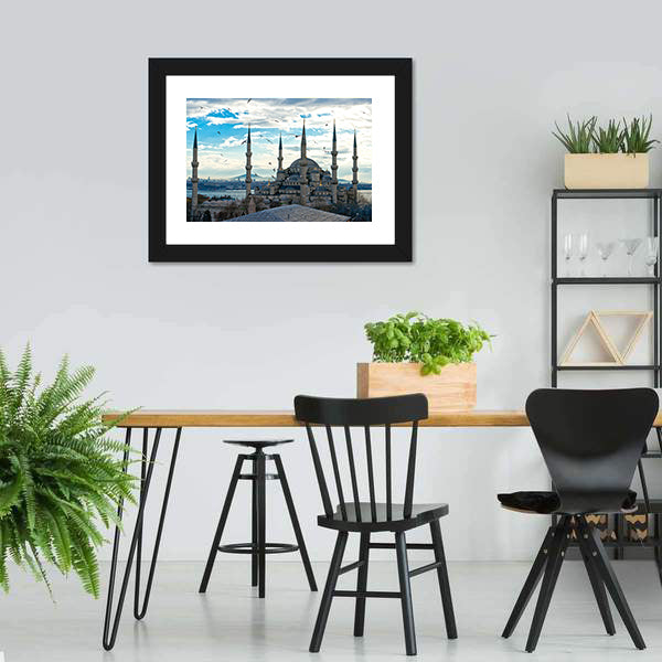 Blue Mosque Istanbul Canvas Wall Art-5 Horizontal-Gallery Wrap-22" x 12"-Tiaracle
