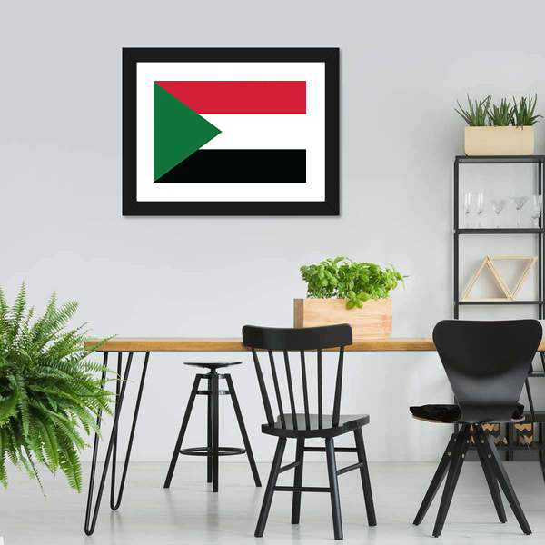 Flag Of Sudan Canvas Wall Art-5 Horizontal-Gallery Wrap-22" x 12"-Tiaracle