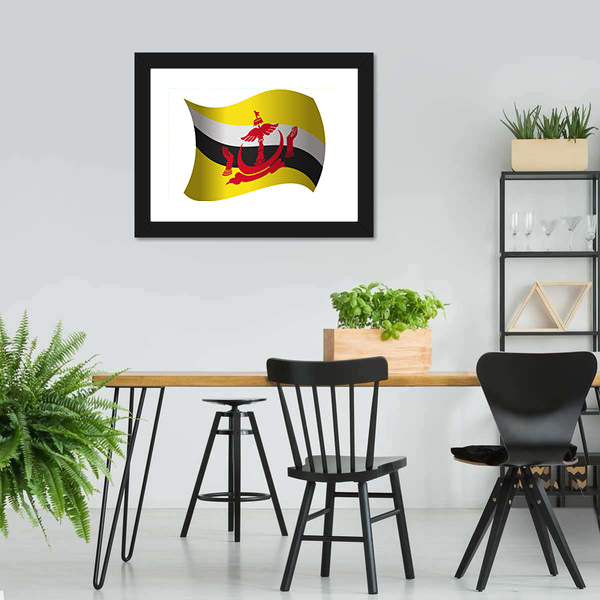 Brunei Flag Canvas Wall Art-5 Horizontal-Gallery Wrap-22" x 12"-Tiaracle