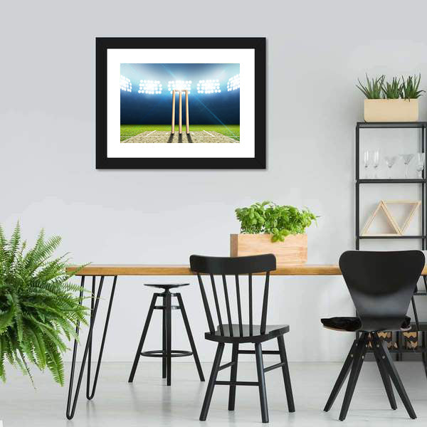 Cricket Stadium With Cricket Pitch Canvas Wall Art-5 Horizontal-Gallery Wrap-22" x 12"-Tiaracle