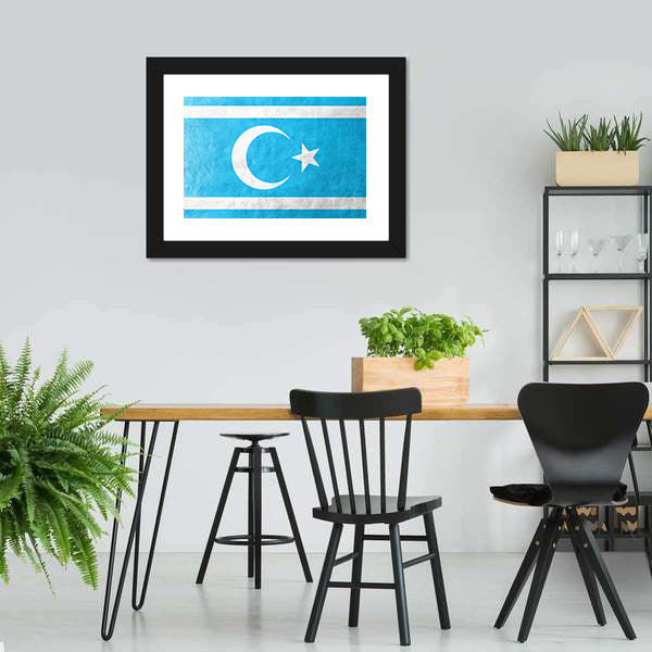 Flag Of Iraqi Turkmen Canvas Wall Art-5 Horizontal-Gallery Wrap-22" x 12"-Tiaracle