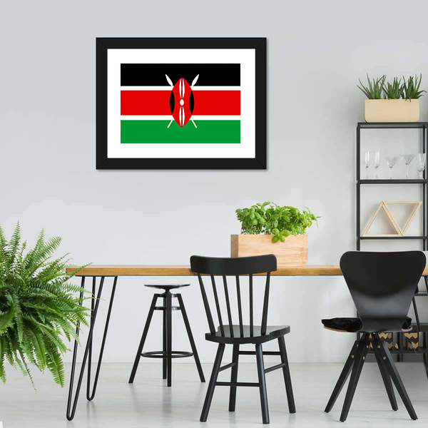 Flag Of Kenya Illustration Canvas Wall Art-5 Horizontal-Gallery Wrap-22" x 12"-Tiaracle