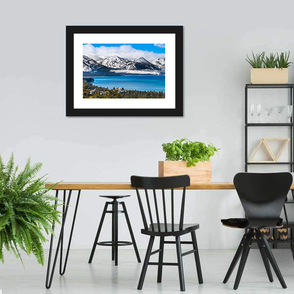 Lake Tahoe With Sierra Mountains Canvas Wall Art