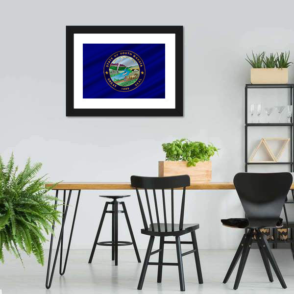 Flag Of South Dakota Canvas Wall Art-5 Horizontal-Gallery Wrap-22" x 12"-Tiaracle