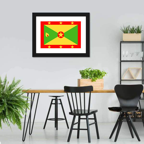 Grenada Flag Canvas Wall Art-5 Horizontal-Gallery Wrap-22" x 12"-Tiaracle