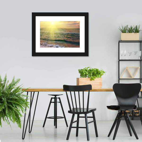 Beautiful Sea Sunset Canvas Wall Art