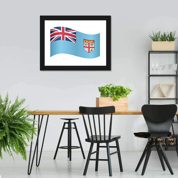 Fijian National Official Flag Canvas Wall Art-5 Horizontal-Gallery Wrap-22" x 12"-Tiaracle