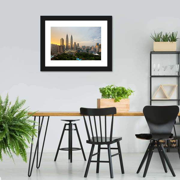Kuala Lumpur City Skyline Canvas Wall Art-5 Horizontal-Gallery Wrap-22" x 12"-Tiaracle