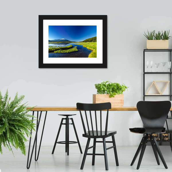 Mount Bachelor From Lake Canvas Wall Art-5 Horizontal-Gallery Wrap-22" x 12"-Tiaracle