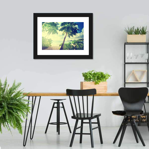 Takamaka Beach Sunset Canvas Wall Art