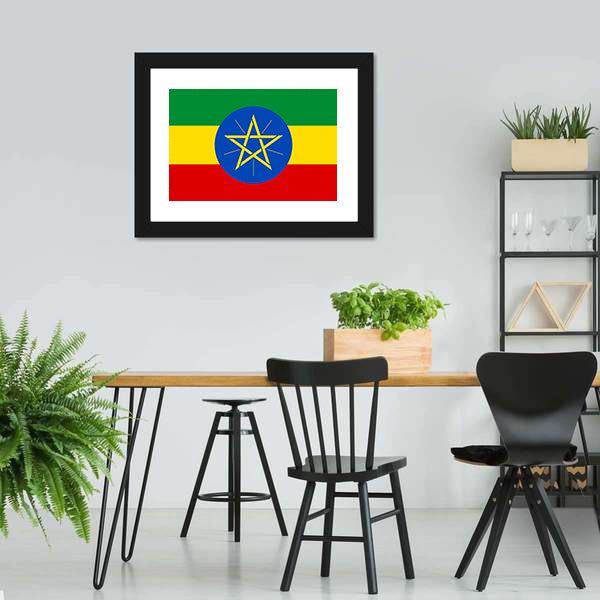 Flag Of Ethiopia Canvas Wall Art-5 Horizontal-Gallery Wrap-22" x 12"-Tiaracle
