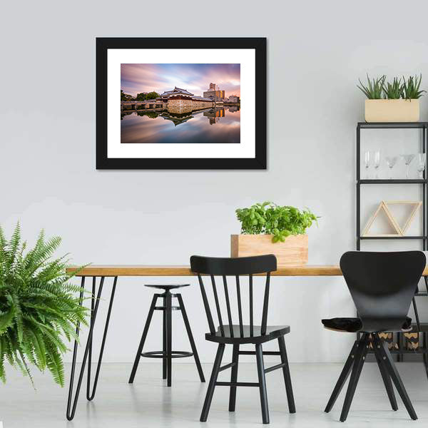 Japan Castle Moat at Sunset Canvas Wall Art
