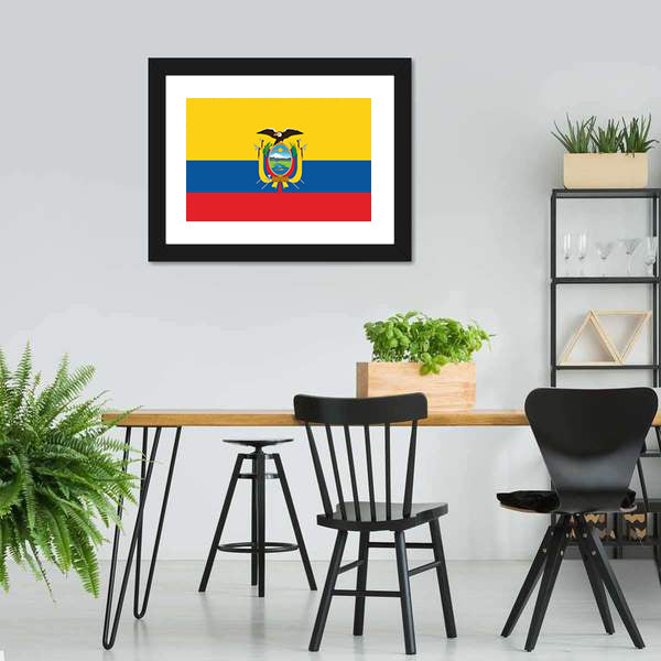 Ecuador Flag Canvas Wall Art-5 Horizontal-Gallery Wrap-22" x 12"-Tiaracle