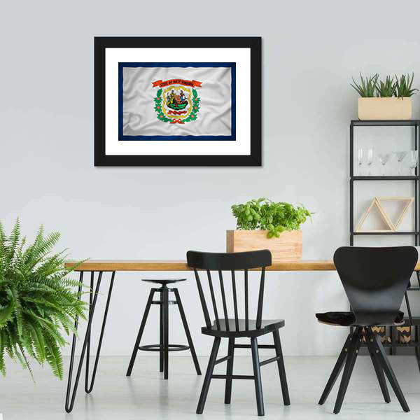 Flag Of West Virginia Canvas Wall Art-3 Horizontal-Gallery Wrap-25" x 16"-Tiaracle