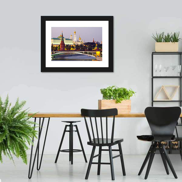 Moscow Kremlin At Dusk Canvas Wall Art-5 Horizontal-Gallery Wrap-22" x 12"-Tiaracle