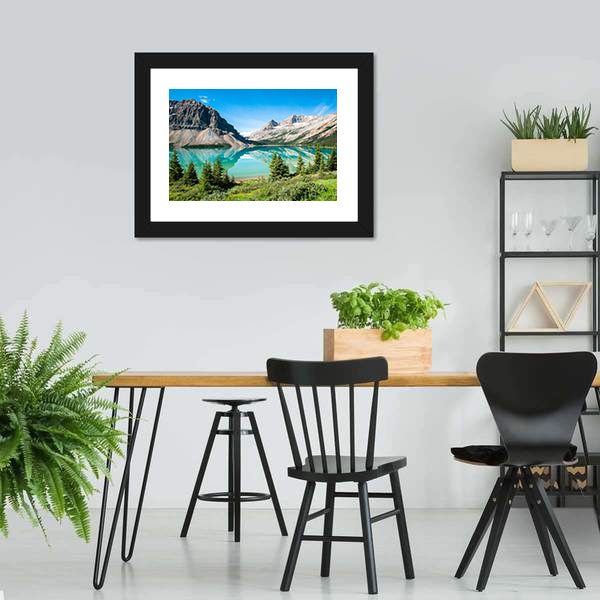 Bow Lake Canvas Wall Art-5 Horizontal-Gallery Wrap-22" x 12"-Tiaracle